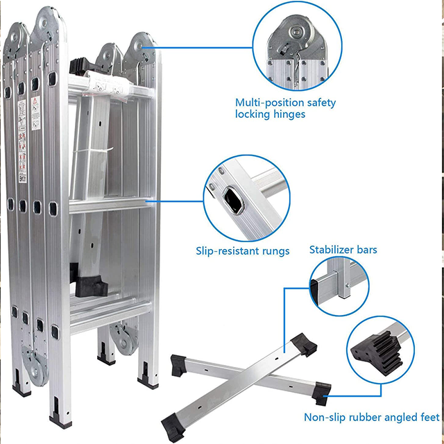 折叠梯多功能铝制延长件 7 合 1 步重型组合